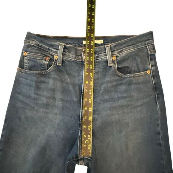 Levi's Ribcage Bell High Rise Zip Fly Wide Leg Flared Denim Jeans Blue Size 31 - Picture 8 of 8